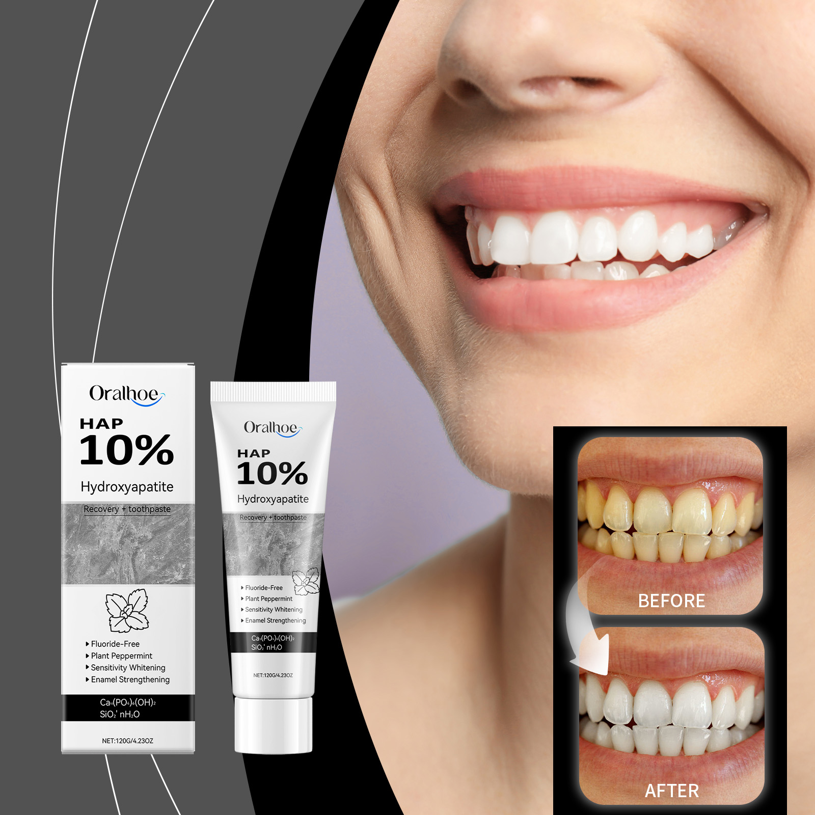 Hydroxyapatite Toothpaste - Hydroxyapatite W-hitening Pasta Gigi Gigi Perbaikan