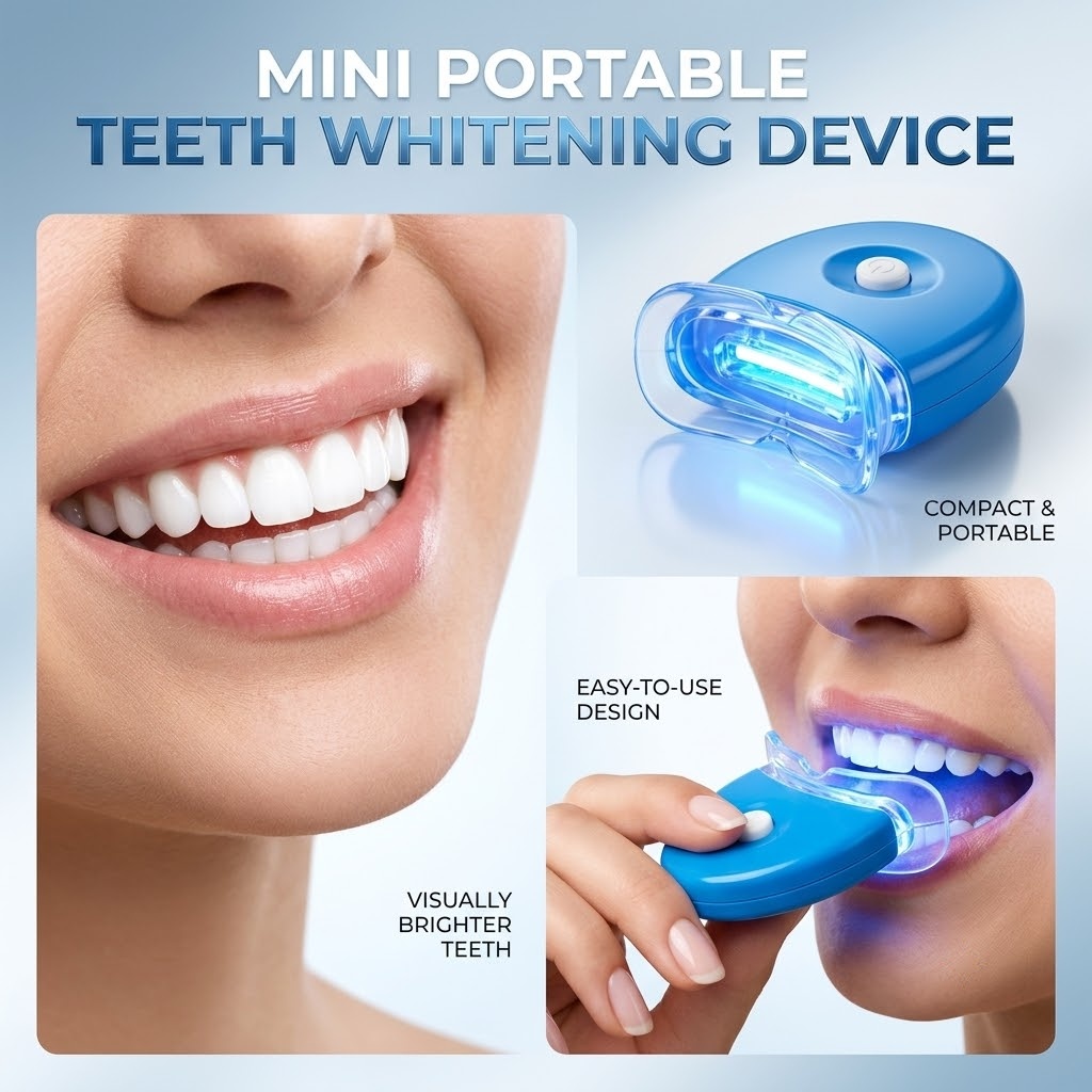 Teeth Whitening Kit At Home - Kit Pemutih Gigi LED Biru Dingin