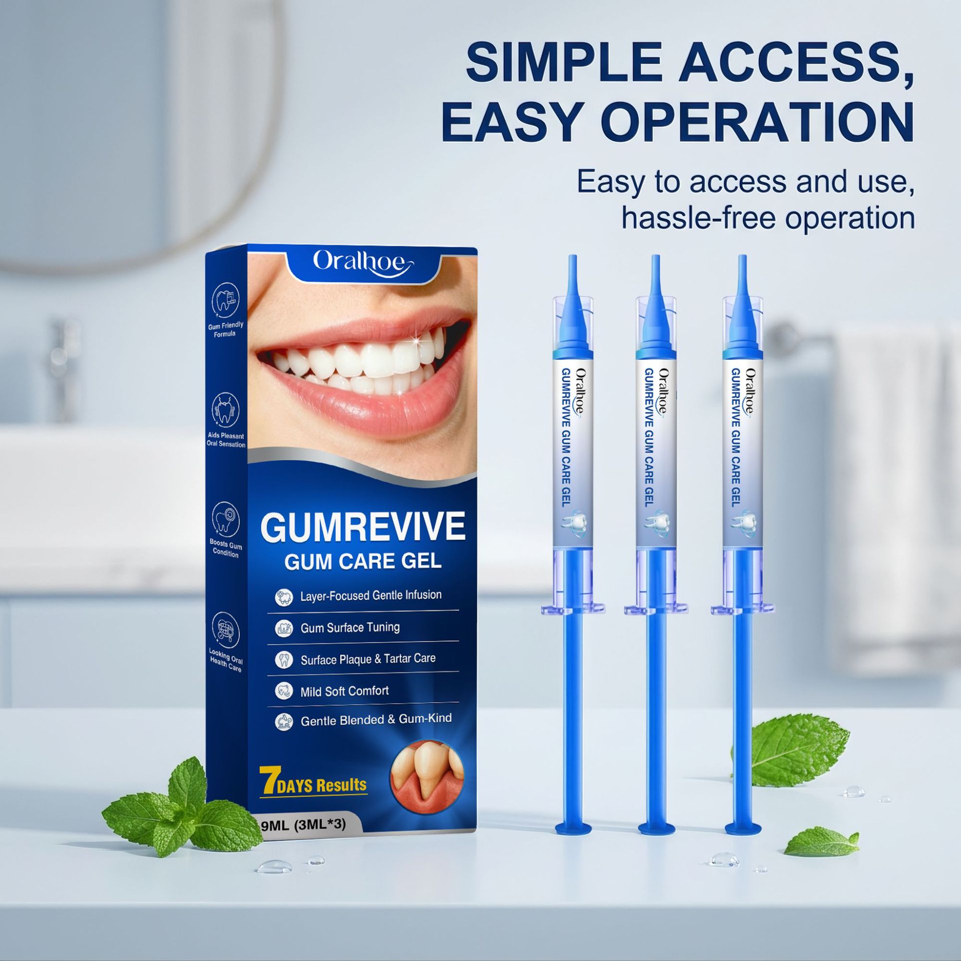 Teeth Whitening Kit At Home - Gel Perawatan Mulut 3Pcs Kit Suntikan