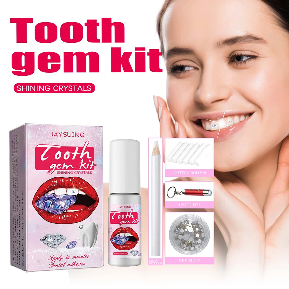 Teeth Whitening Kit At Home - Kit permata gigi DIY dengan kristal,