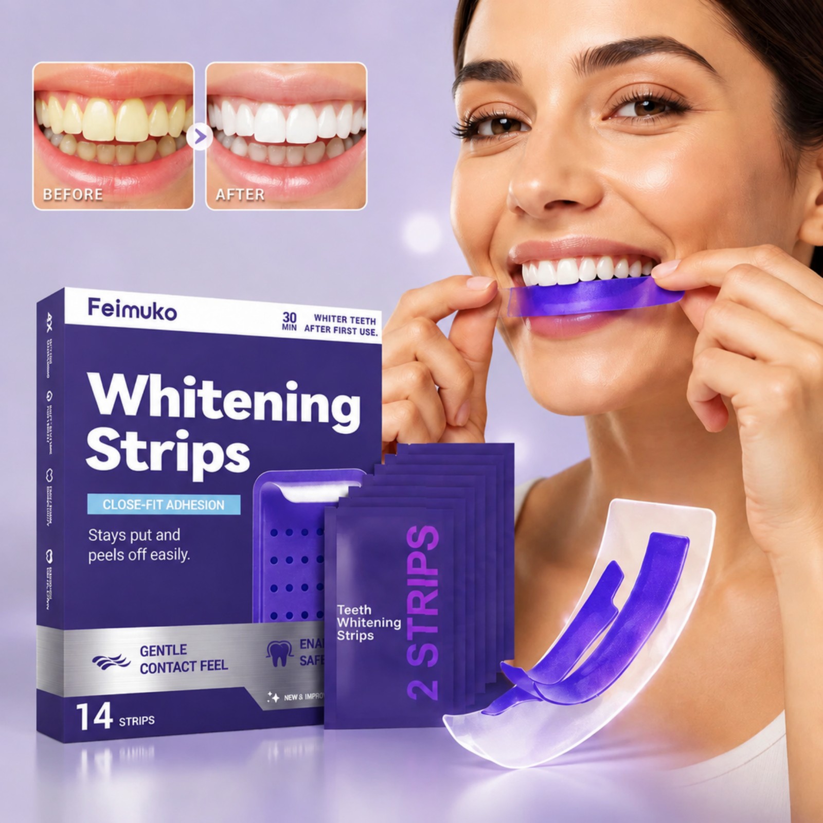 7pcs Strip Pemutih Gigi Premiu - Teeth Whitening Kit At Home ulasan dan harga