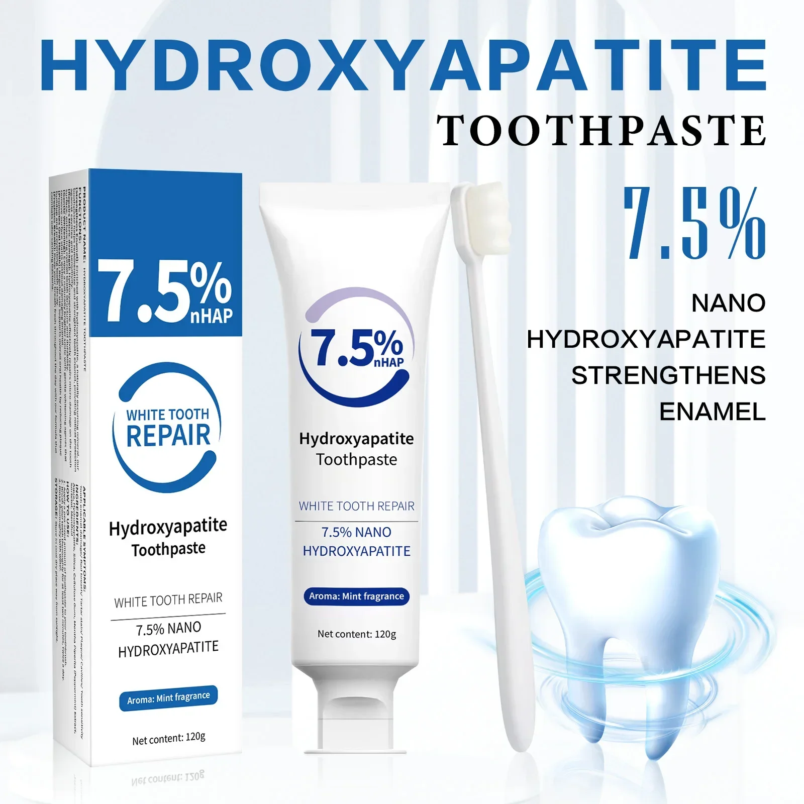 Kit Pasta Gigi & Pena Pemutih  - Hydroxyapatite Toothpaste ulasan dan harga