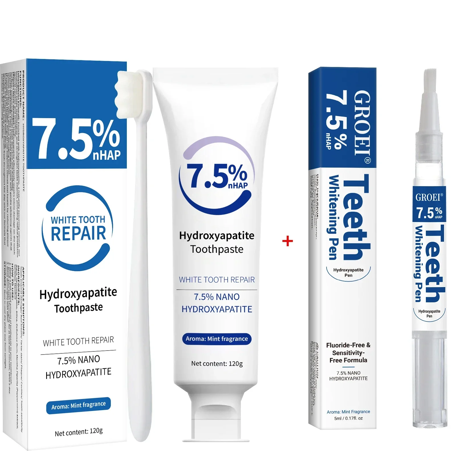 Kit Pasta Gigi & Pena Pemutih  - Hydroxyapatite Toothpaste ulasan dan harga