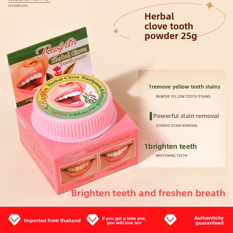 Bubuk Gigi Cengkeh/Kelapa Thai - Teeth Whitening Powder ulasan dan harga
